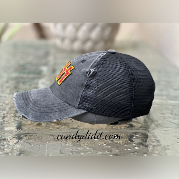 NWT Hot! KISS Rock & Roll Handmade Vintage Look Crystal Bling Ball Cap - Picture 5 of 10